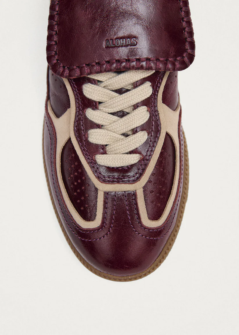 Alohas Tb.490 club patent Deep burgundy leather sneakers