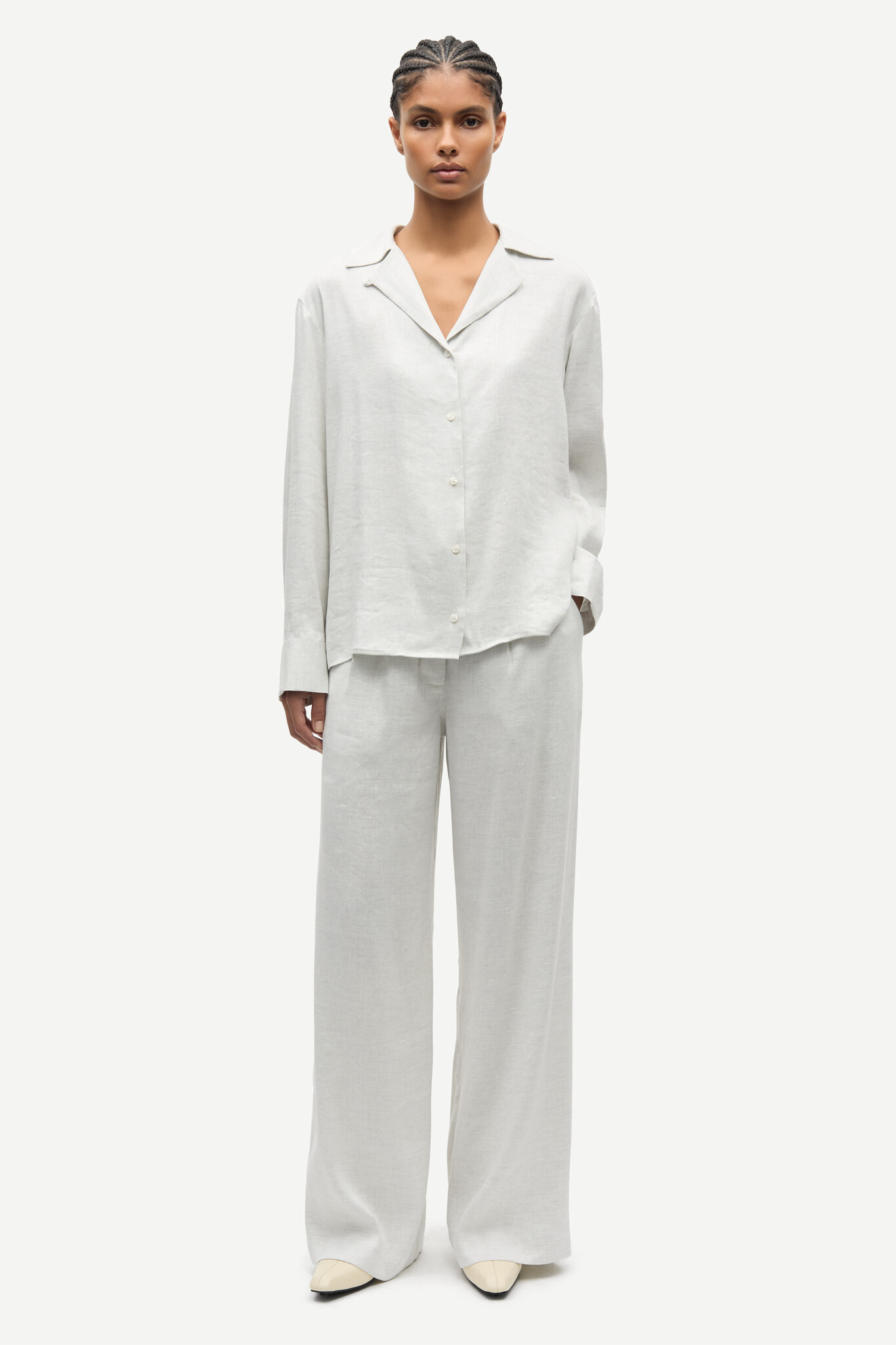 Samsoe Samsoe Saiben shirt Light grey mel.