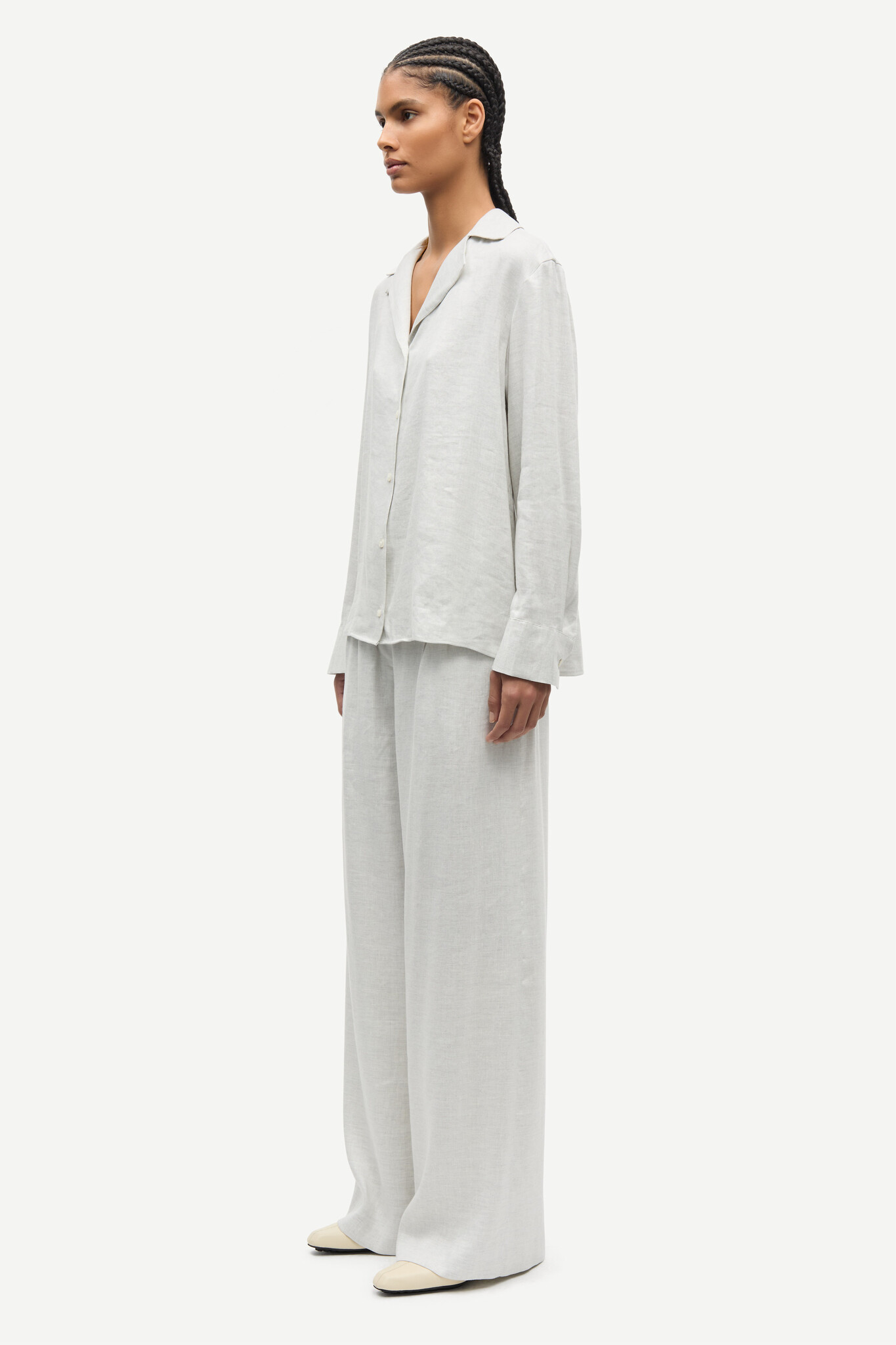 Samsoe Samsoe Saiben shirt Light grey mel.