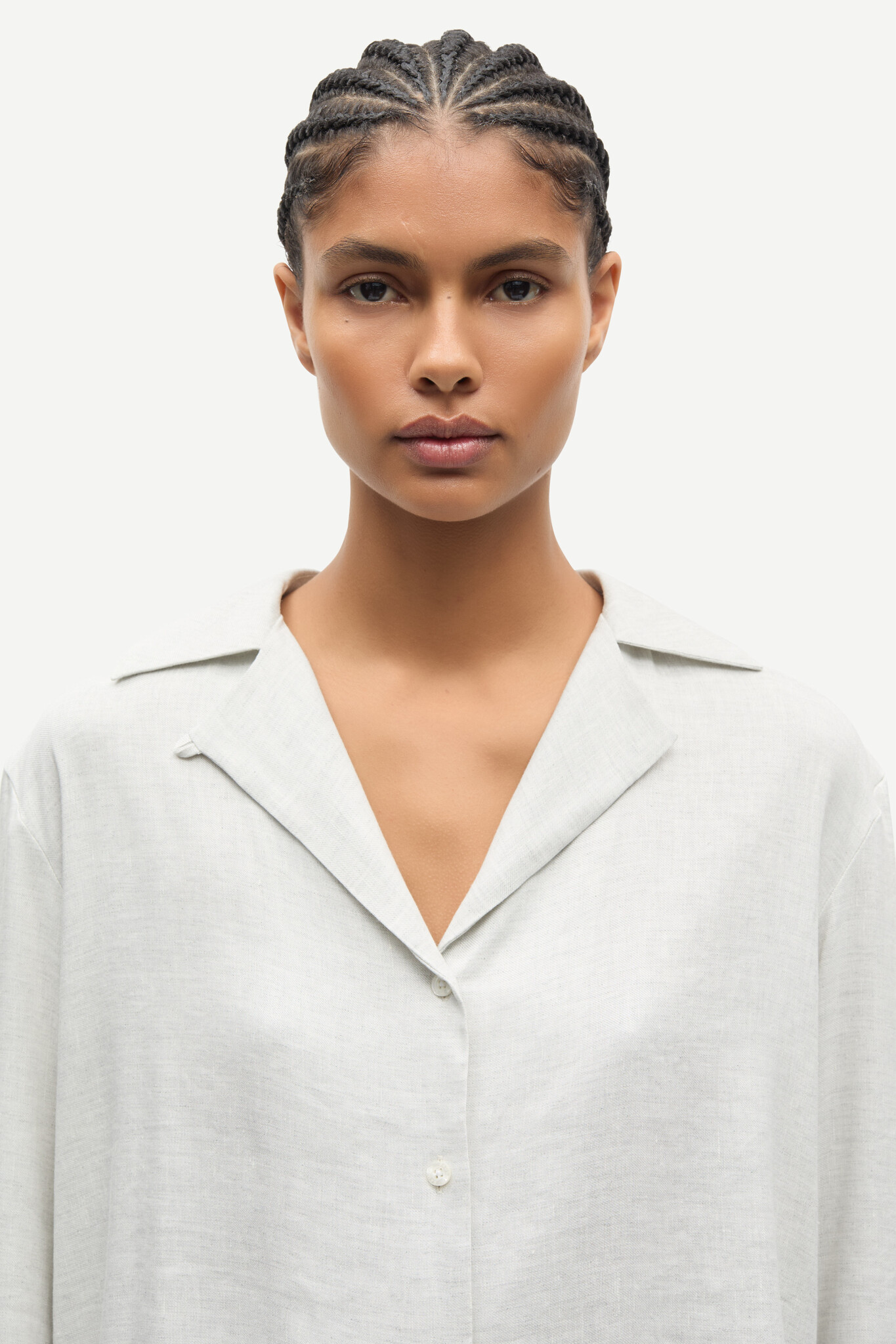 Samsoe Samsoe Saiben shirt Light grey mel.