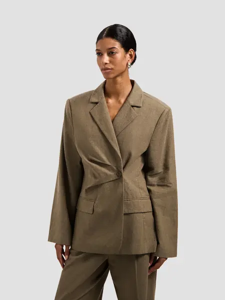 OLAF Asymmetric linen Blazer