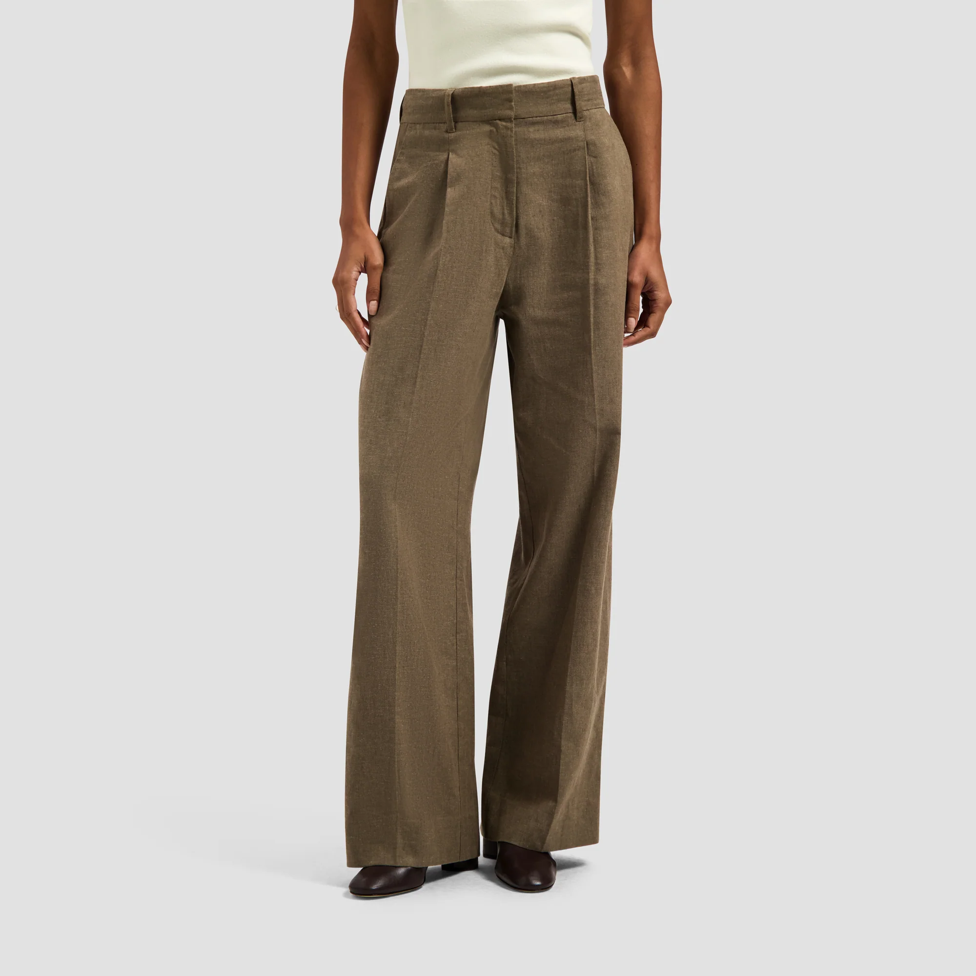 OLAF Linen tailored trousers Taupe