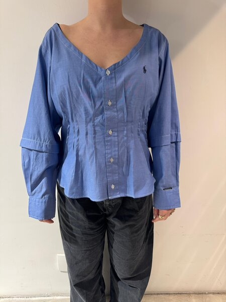 1/OFF Shirt tailored contrast stitch Blue