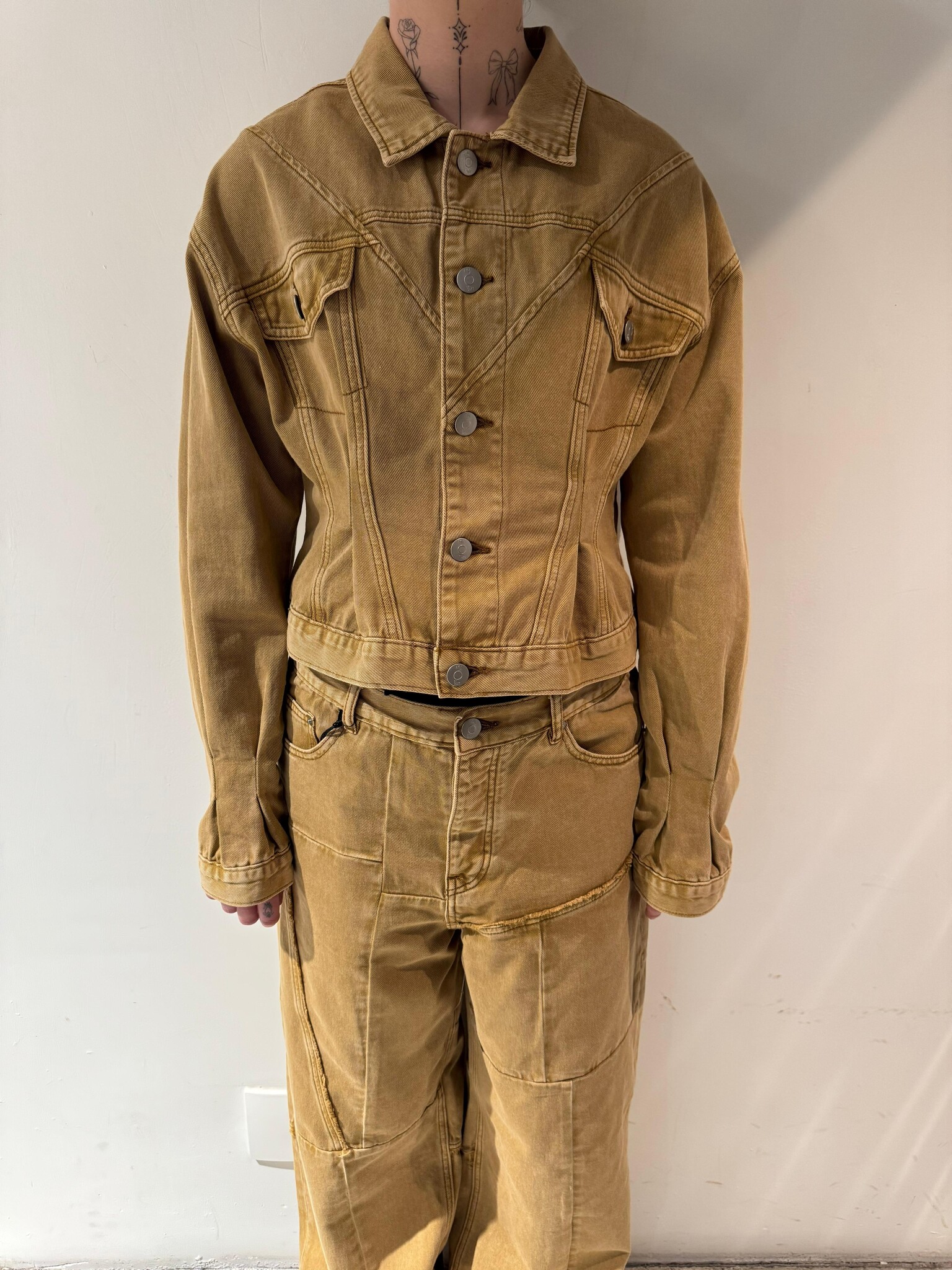 1/OFF Denim jacket tailored Bleached sun