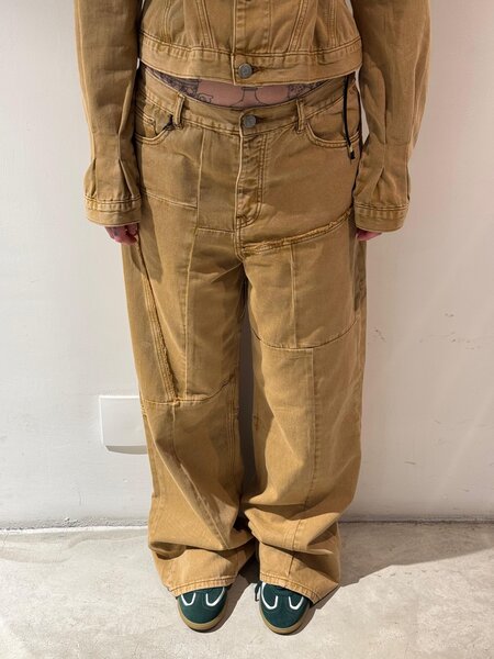 1/OFF Denim baggy patched jeans Bleached sun