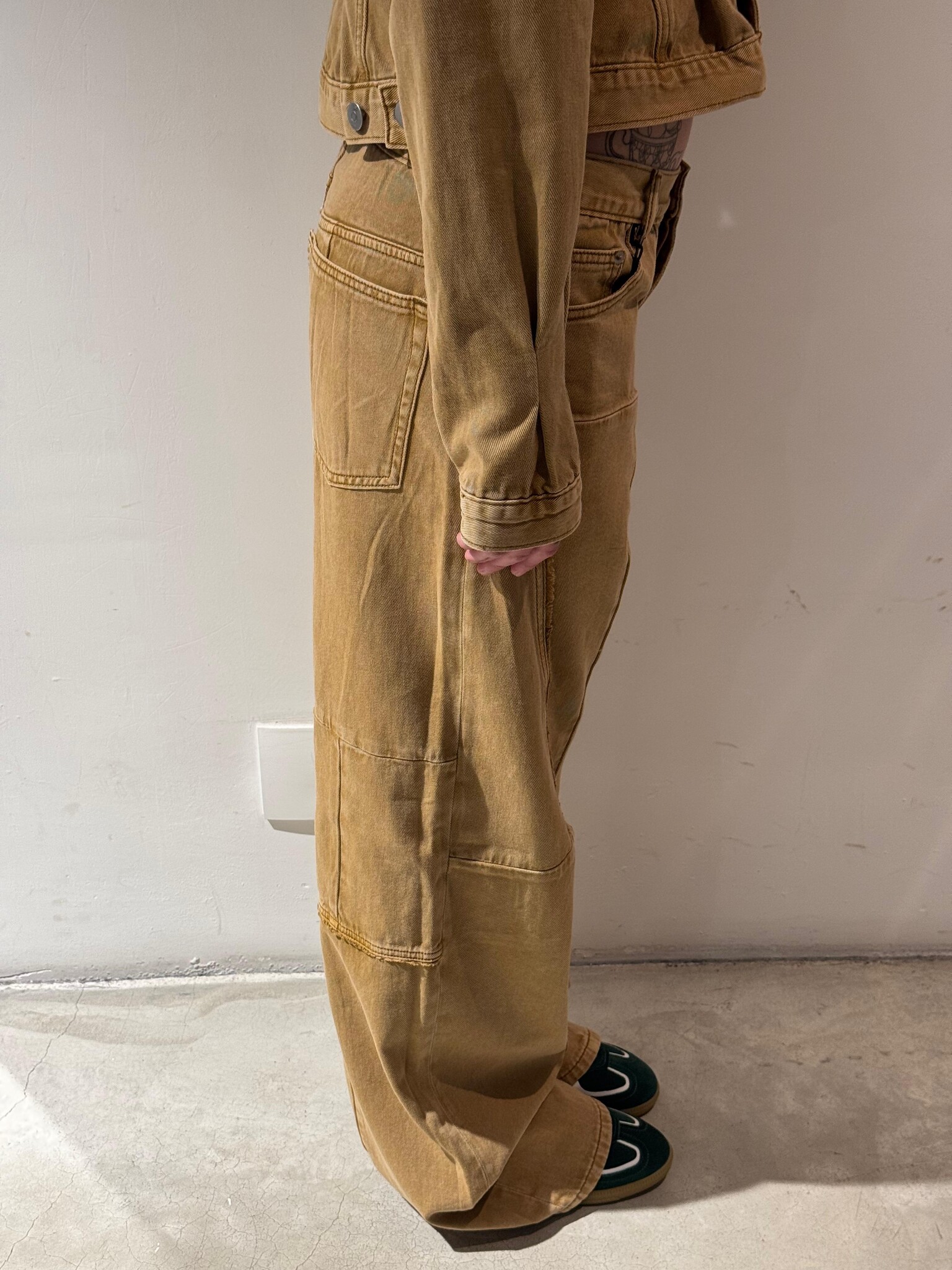 1/OFF Denim baggy patched jeans Bleached sun