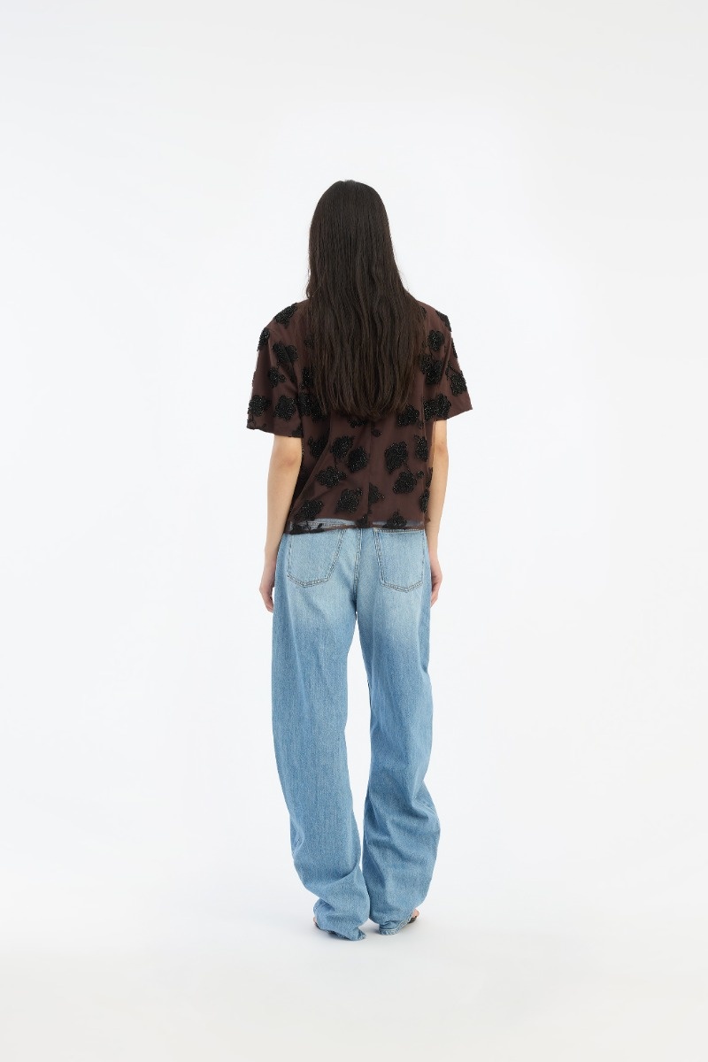 ROTATE Beaded oversized top Molé comb