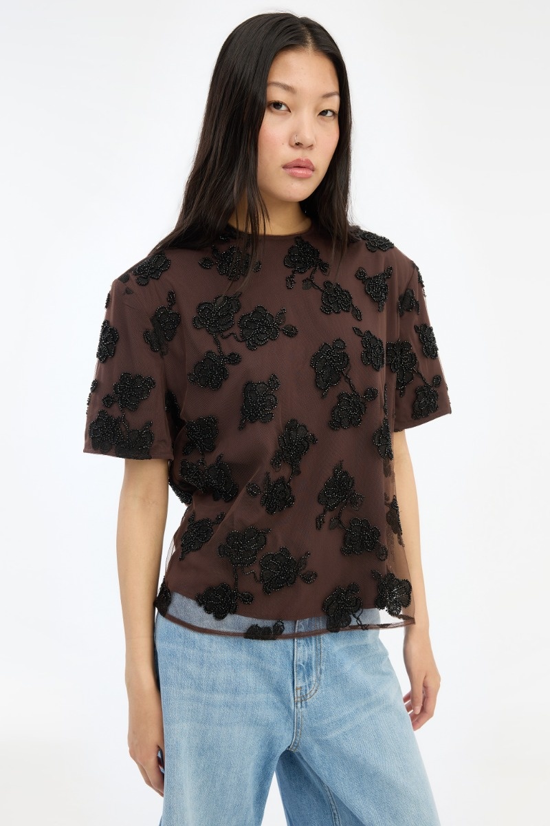 ROTATE Beaded oversized top Molé comb