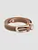 OLAF Contrast stitch leather belt Medal bronze