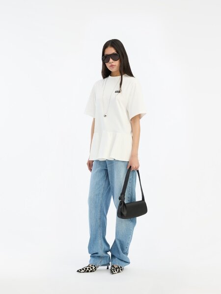 ROTATE Peplum T-shirt Bright white