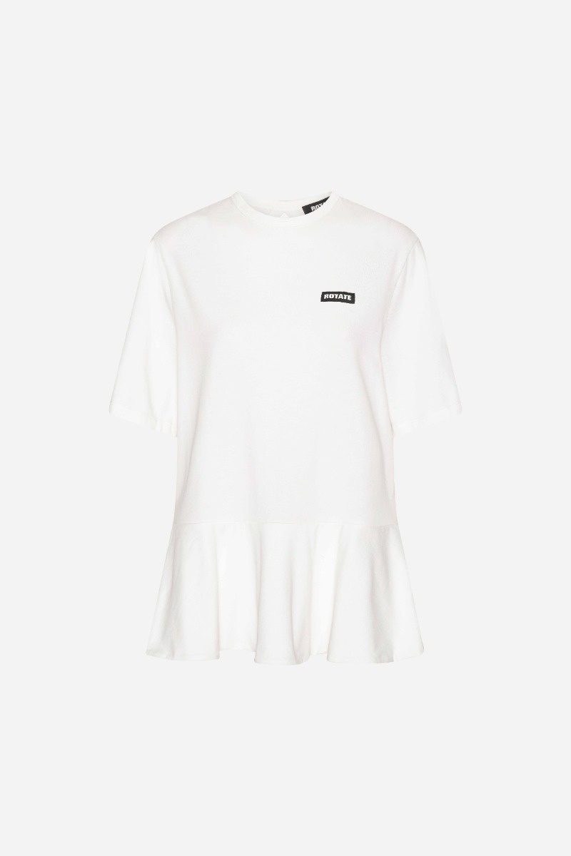 ROTATE Peplum T-shirt Bright white