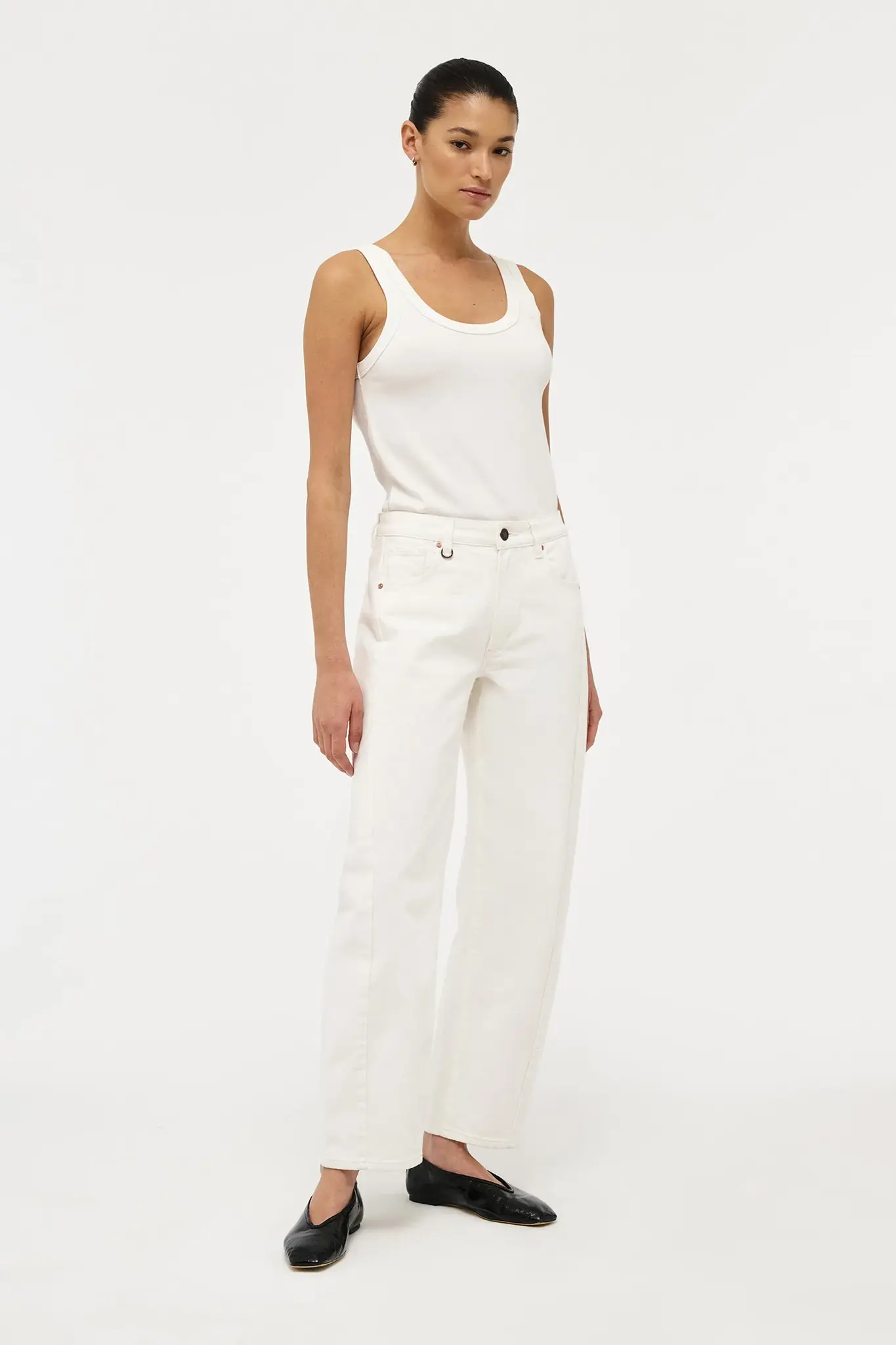 Neuw Amber barrel jeans Fresh white