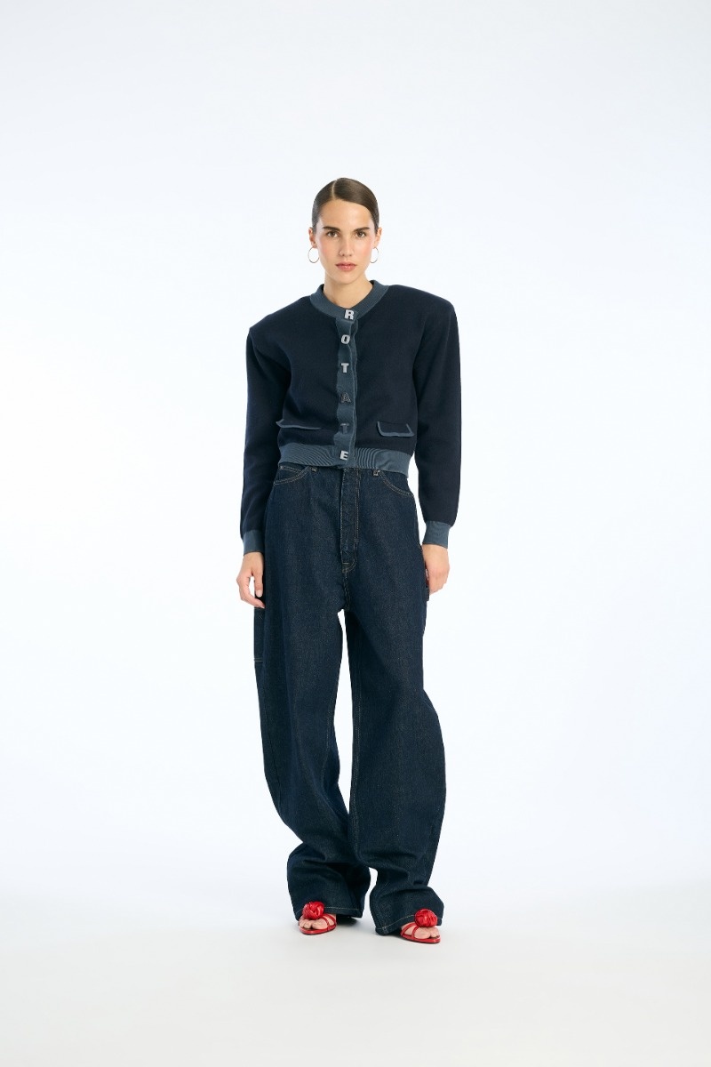 ROTATE Firm knit cardigan Sky captain