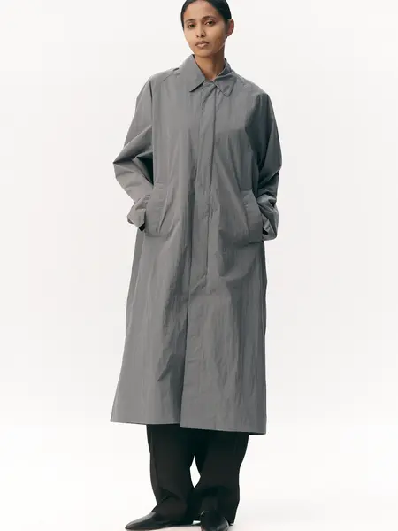 Welter Shelter Long coach crincle nylon jacket Grey blue