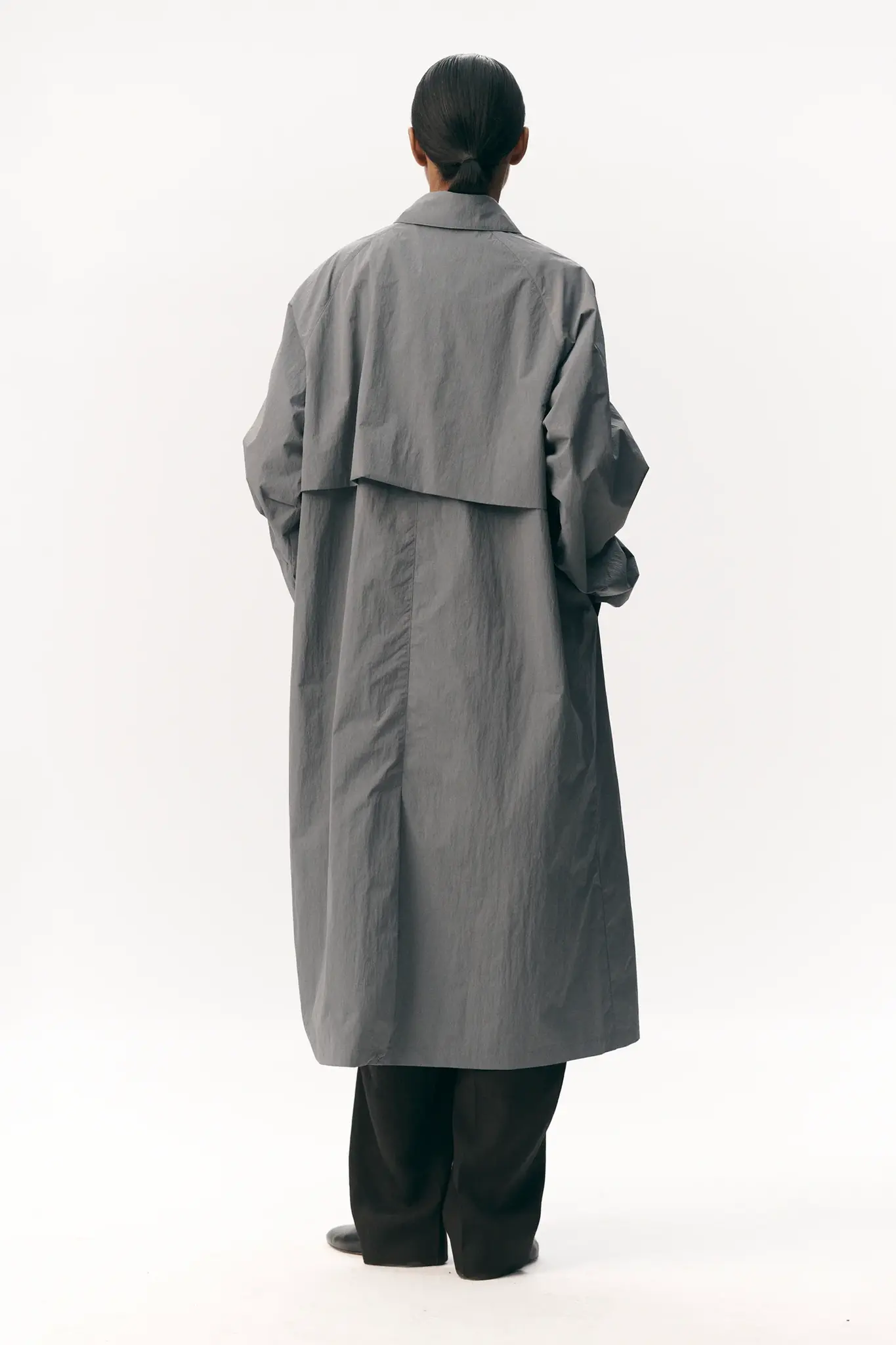 Welter Shelter Long coach crincle nylon jacket Grey blue