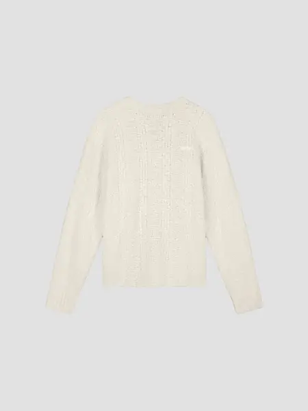 OLAF Textured boxy knitted crewneck Off white