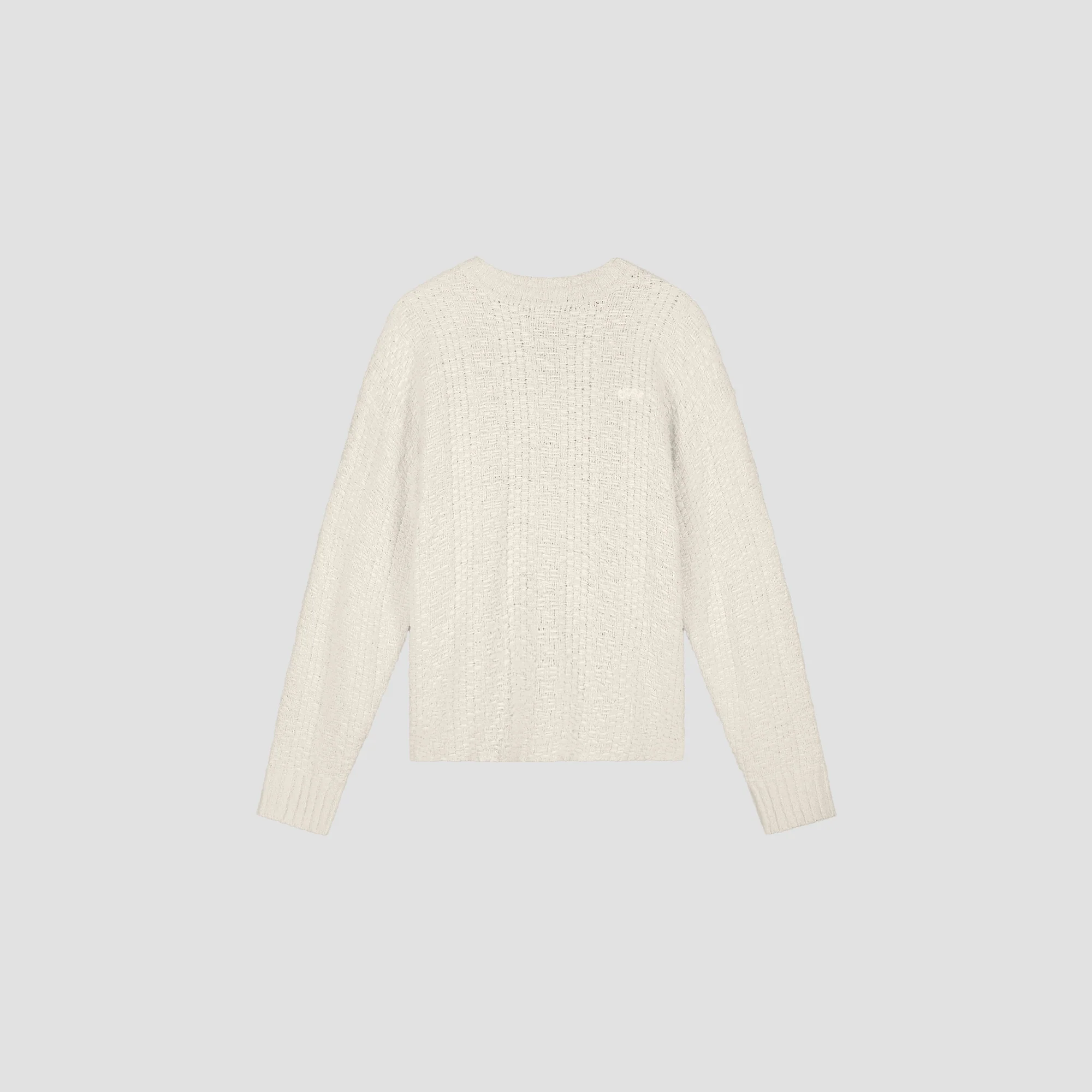 OLAF Textured boxy knitted crewneck Off white