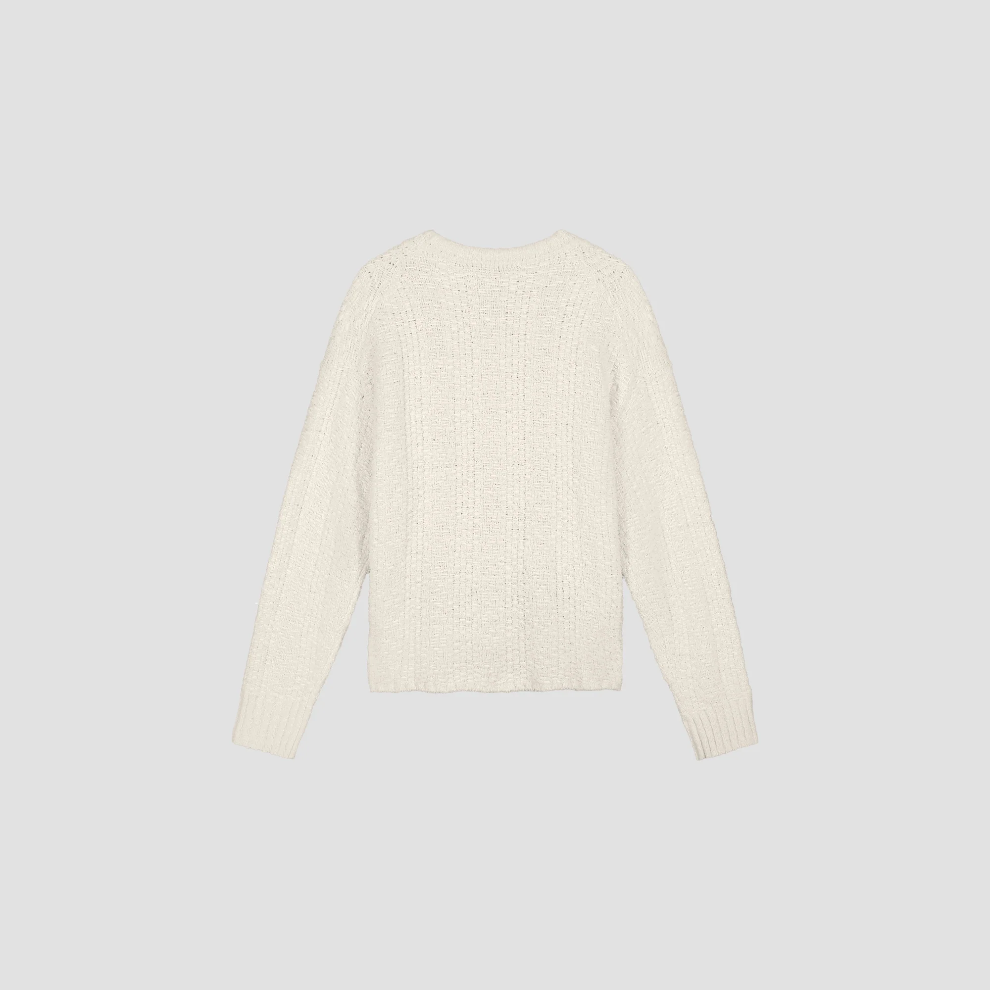 OLAF Textured boxy knitted crewneck Off white