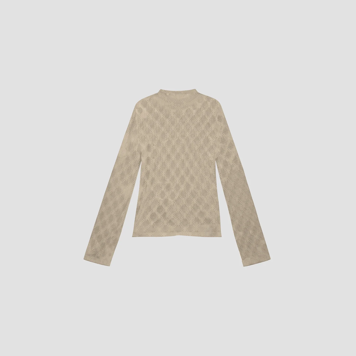 OLAF Wide sleeve semi-sheer top Cement