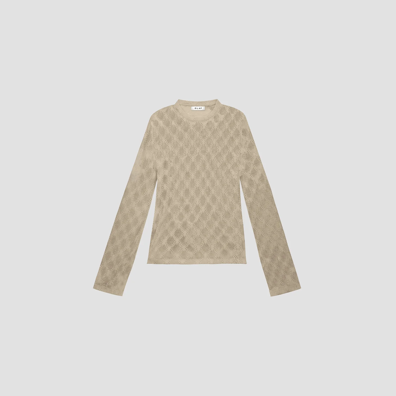 OLAF Wide sleeve semi-sheer top Cement