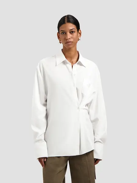 OLAF Drapey asymmetric shirt Optical white
