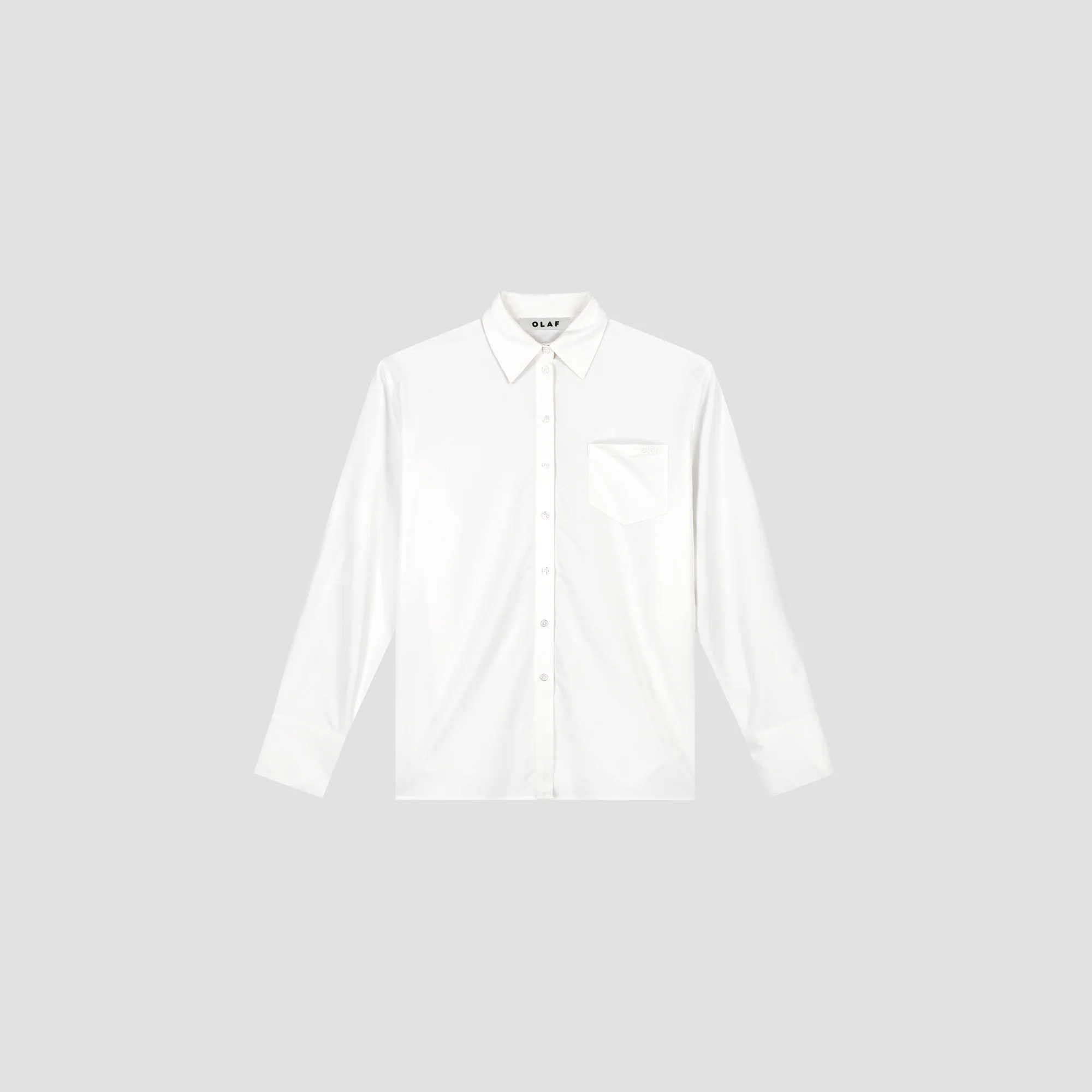 OLAF Drapey asymmetric shirt Optical white