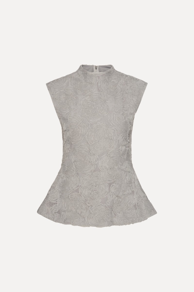 ROTATE Mesh sleeveless top Gray violet
