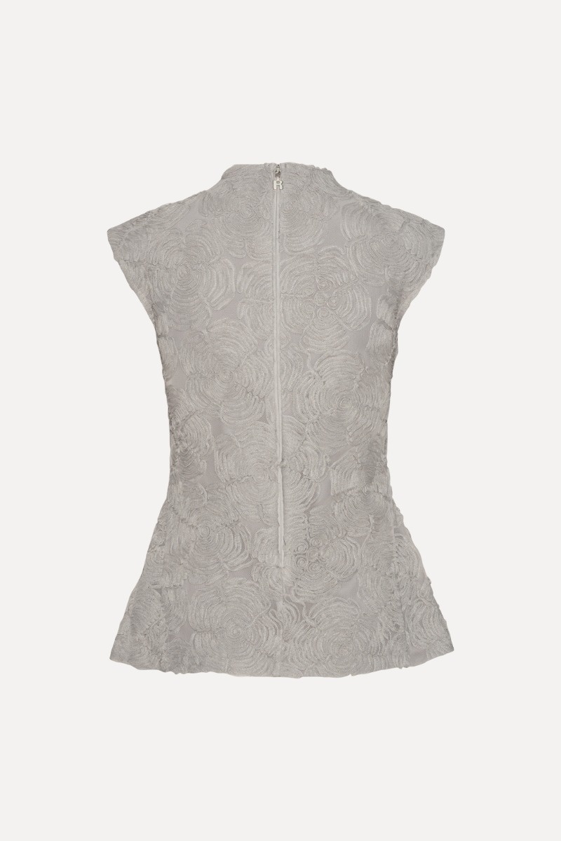 ROTATE Mesh sleeveless top Gray violet