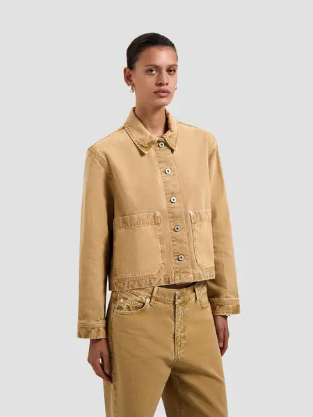 OLAF Monogram washed canvas jacket Medal bronze