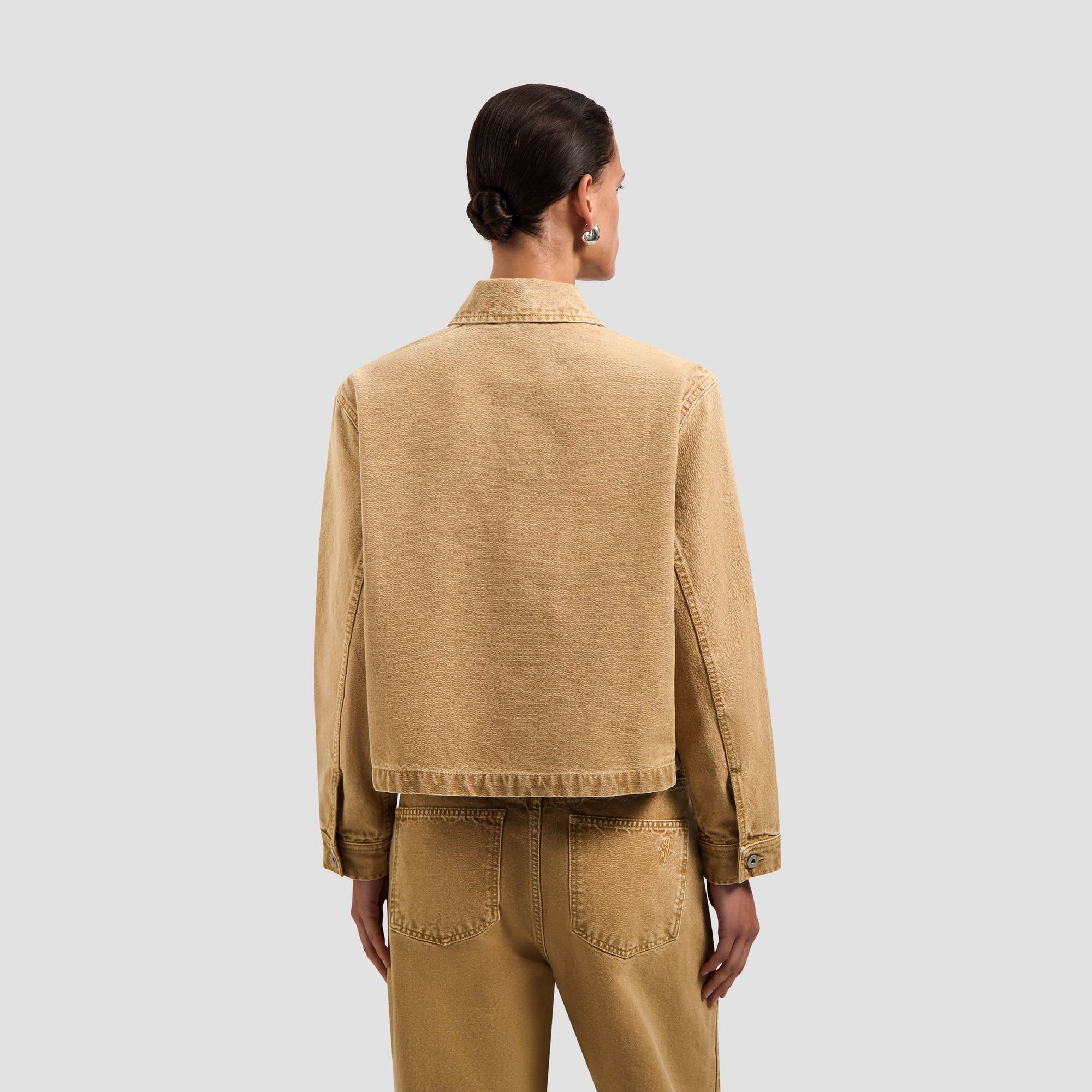 OLAF Monogram washed canvas jacket Medal bronze