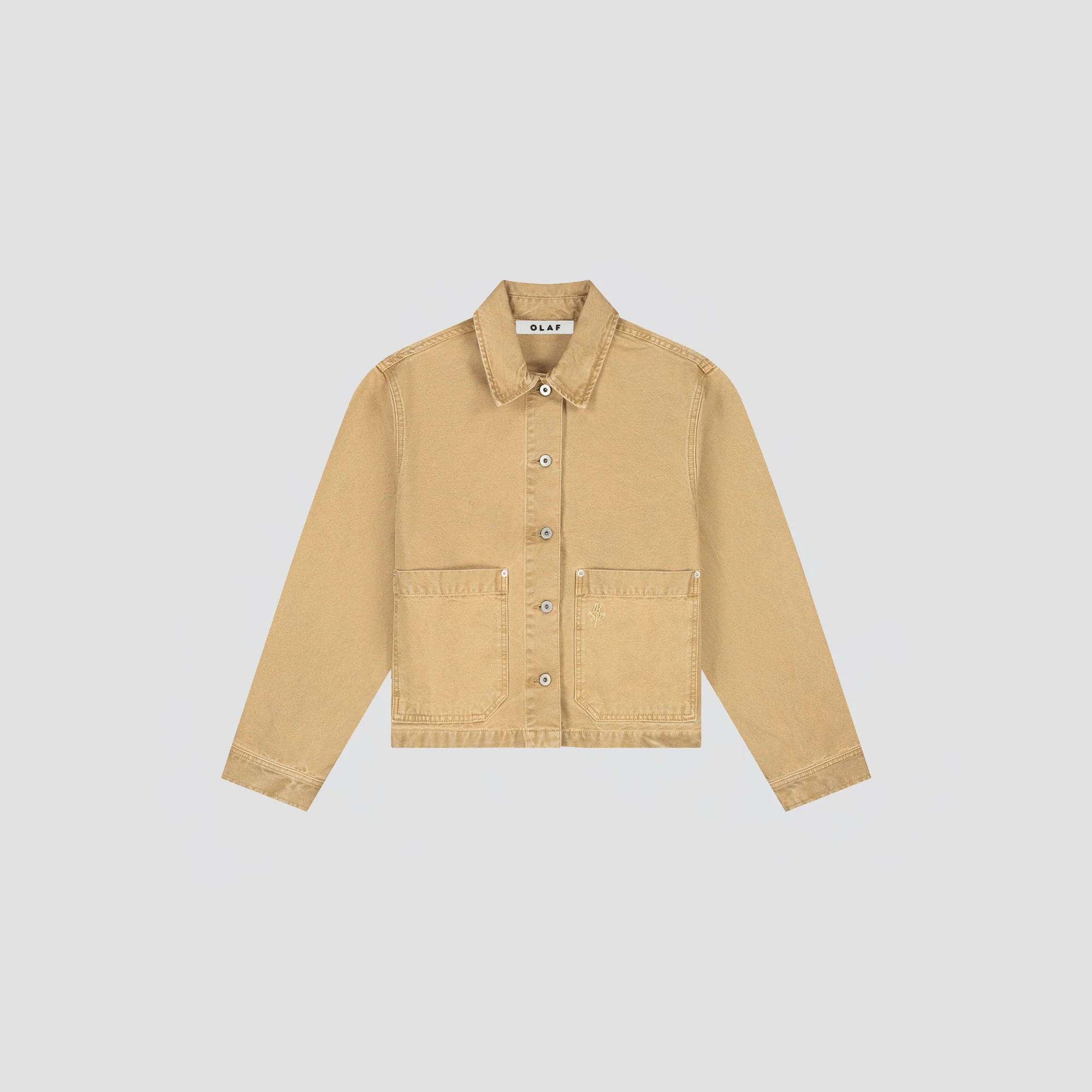 OLAF Monogram washed canvas jacket Medal bronze