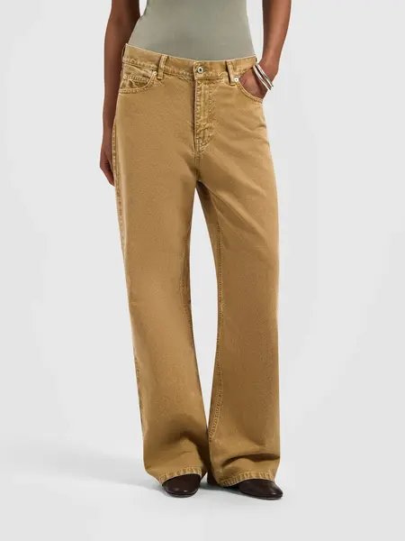 OLAF Monogram washed canvas pant Medal bronze