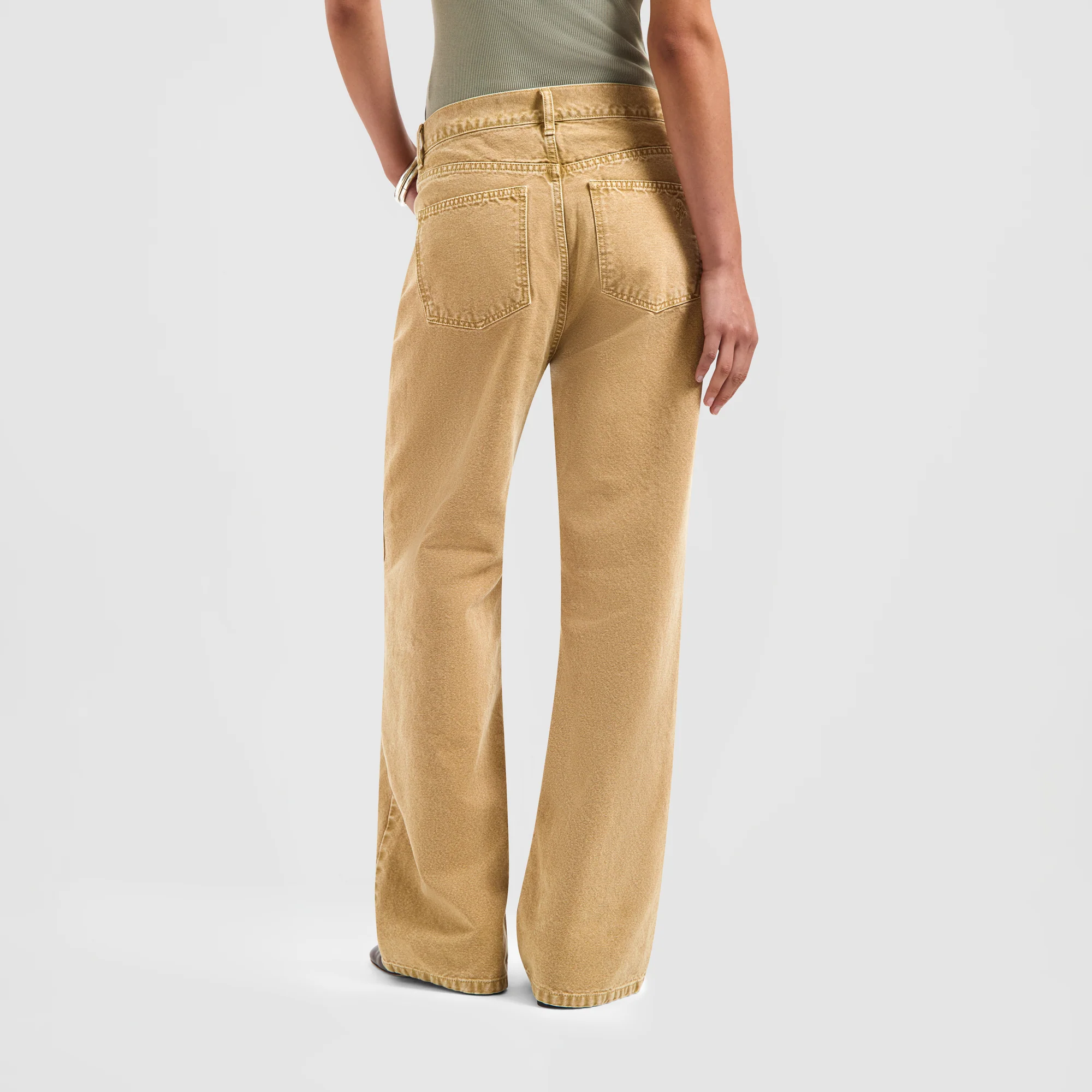 OLAF Monogram washed canvas pant Medal bronze