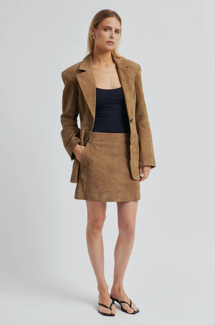 Second Female Suellen mini suede skirt Petrified oak
