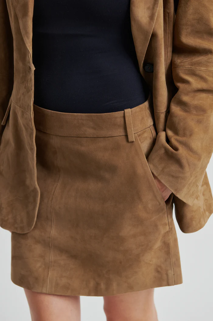 Second Female Suellen mini suede skirt Petrified oak