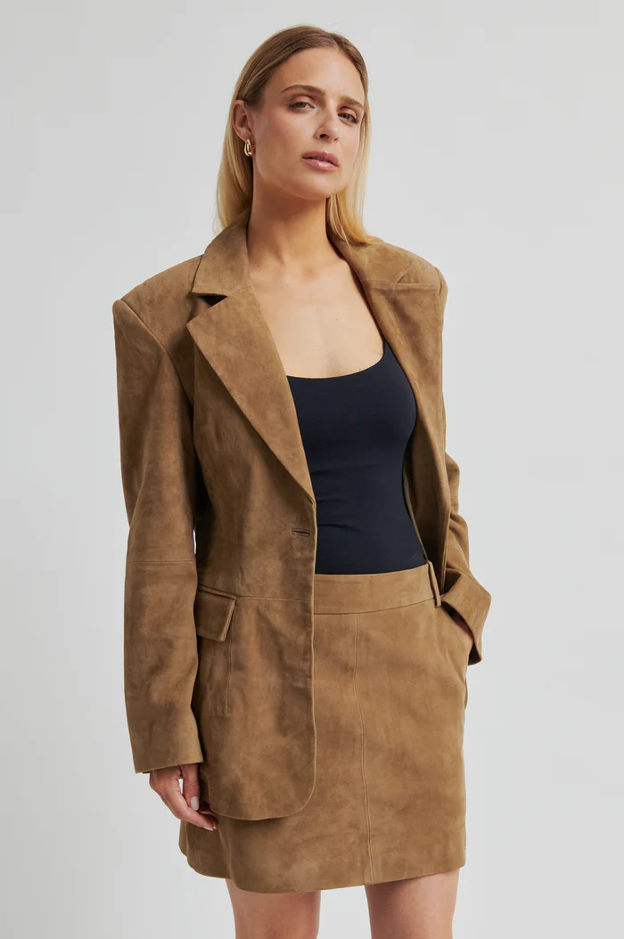 Second Female Suellen mini suede skirt Petrified oak