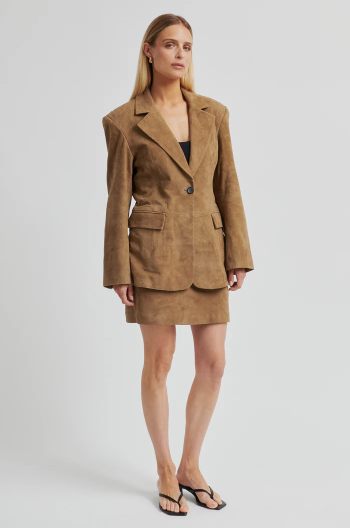 Second Female Suellen mini suede skirt Petrified oak