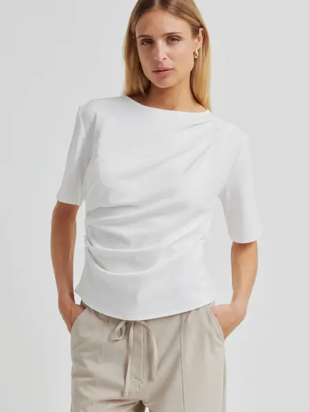 Second Female Ulina drape tee White
