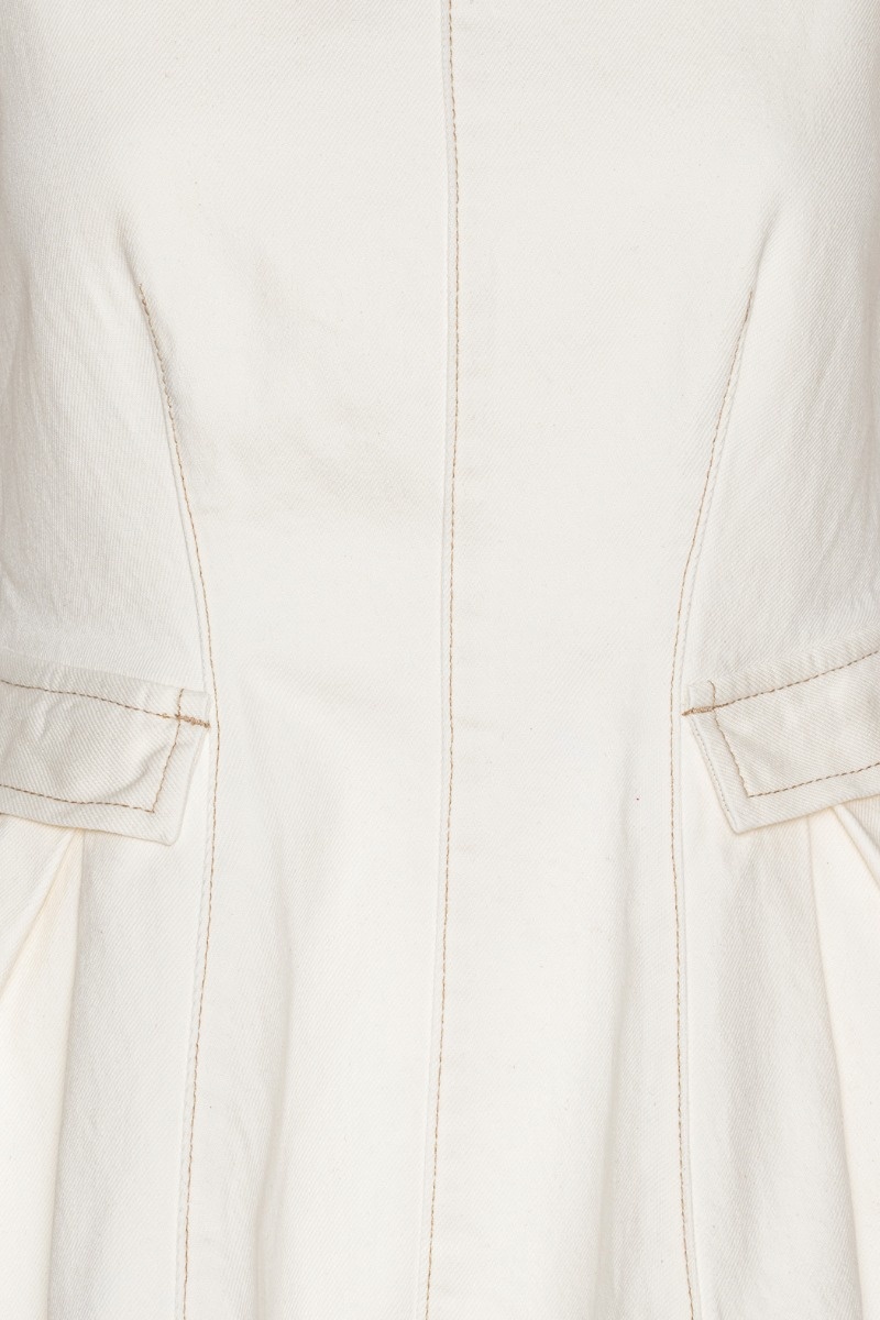ROTATE Peplum denim top Raw white denim