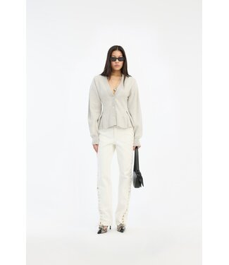 ROTATE Loose fit laced jeans Raw white denim
