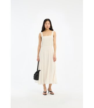 ROTATE Chiffon flared midi dress Egret