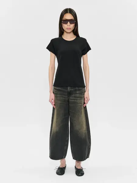 6397 Cropped roomy jeans Mineral black