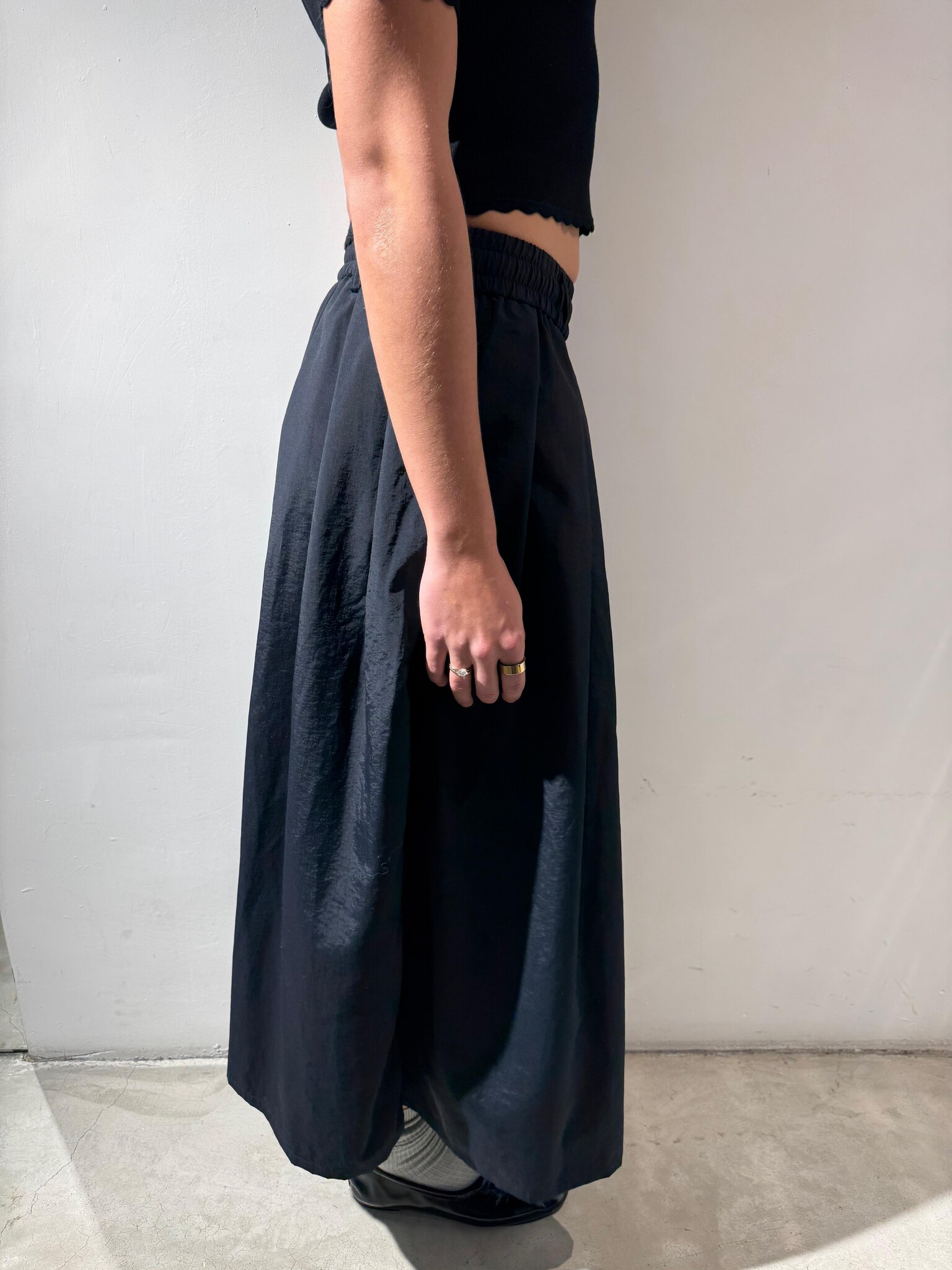 AOAP Nylon long culottes Black