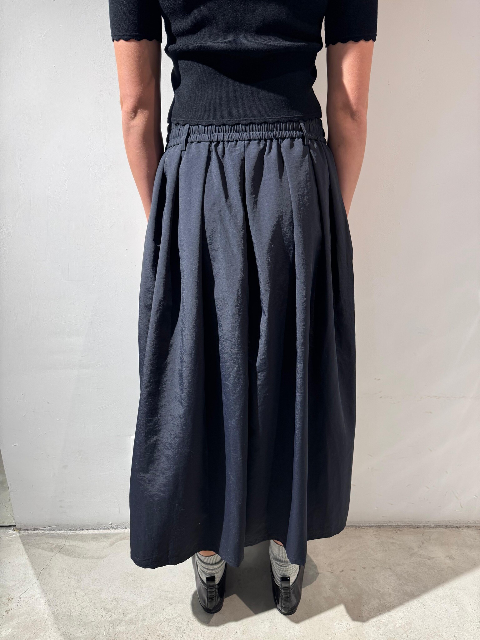 AOAP Nylon long culottes Black