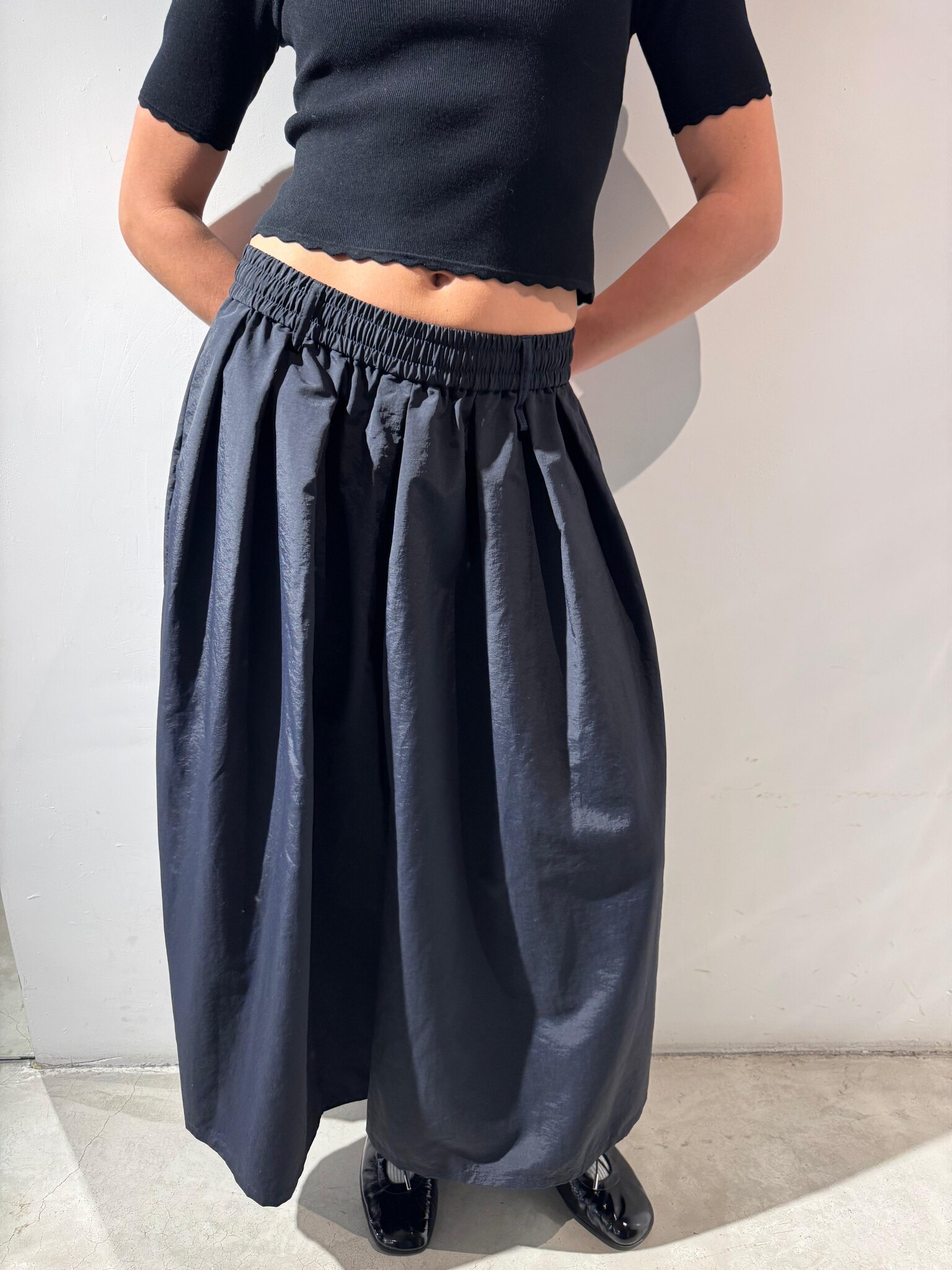 AOAP Nylon long culottes Black