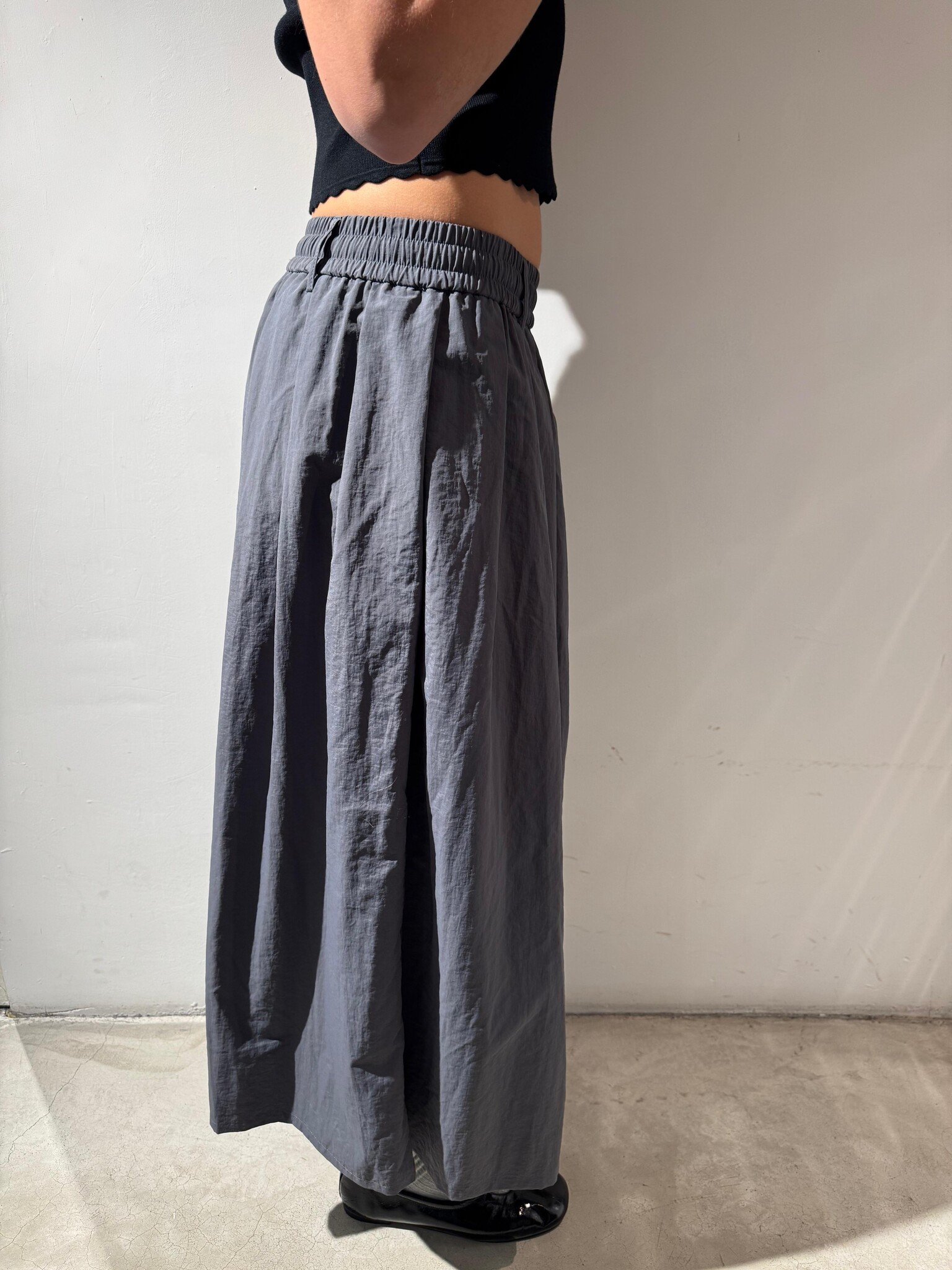 AOAP Nylon long culottes Grey