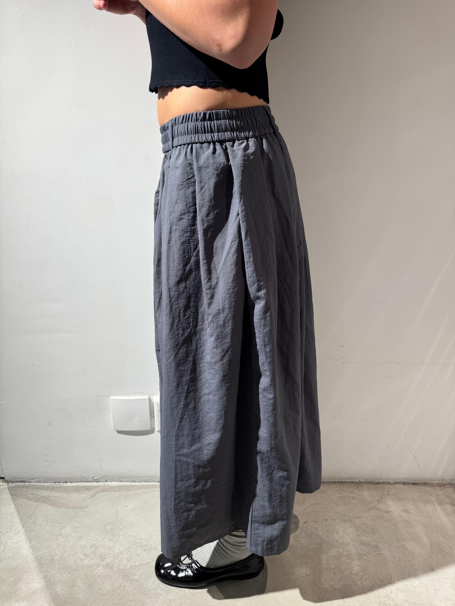 AOAP Nylon long culottes Grey