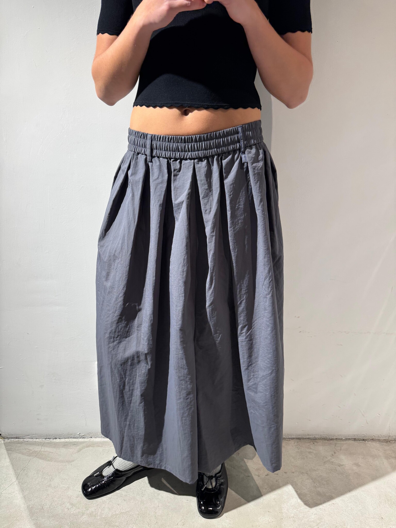AOAP Nylon long culottes Grey