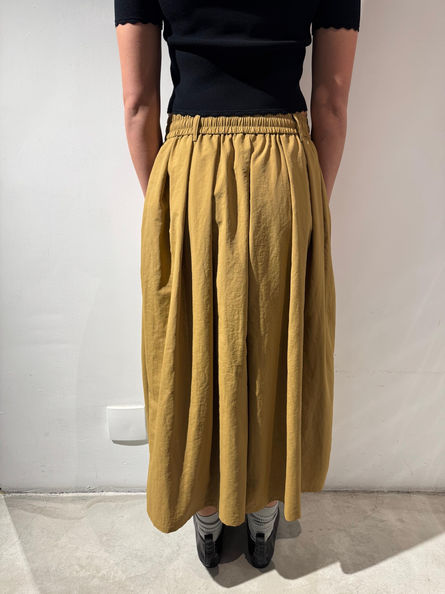 AOAP Nylon long culottes Caramel beige