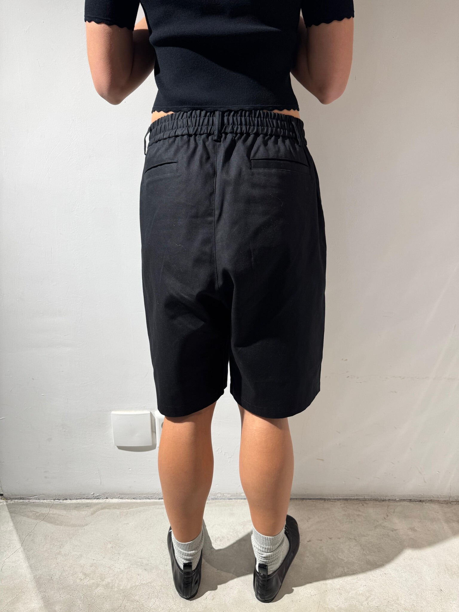 AOAP OX easy pants half Black